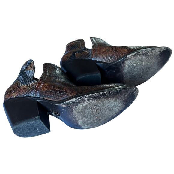 Ariat Womens Size 9.5B Dixon Brown R Toe Snake Print Booties Western Cowgirl - Picture 5 of 5